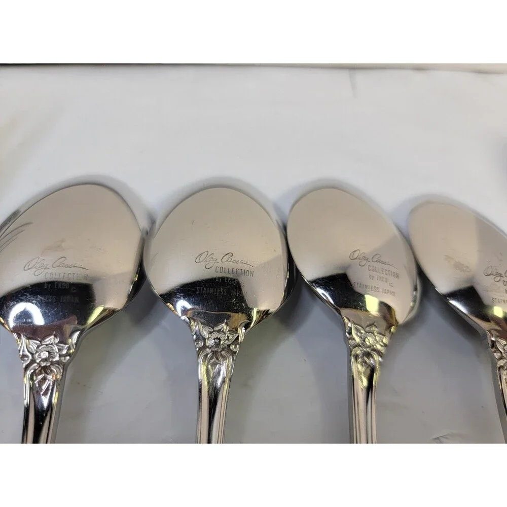Olga Corsini EXCO Stainless Japan Flatware Lot 27 Floral Rose Serving Pieces